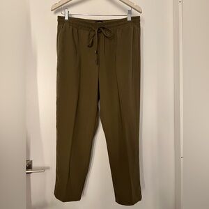 Top Shop Women's Drawstring Trousers in Olive size 8